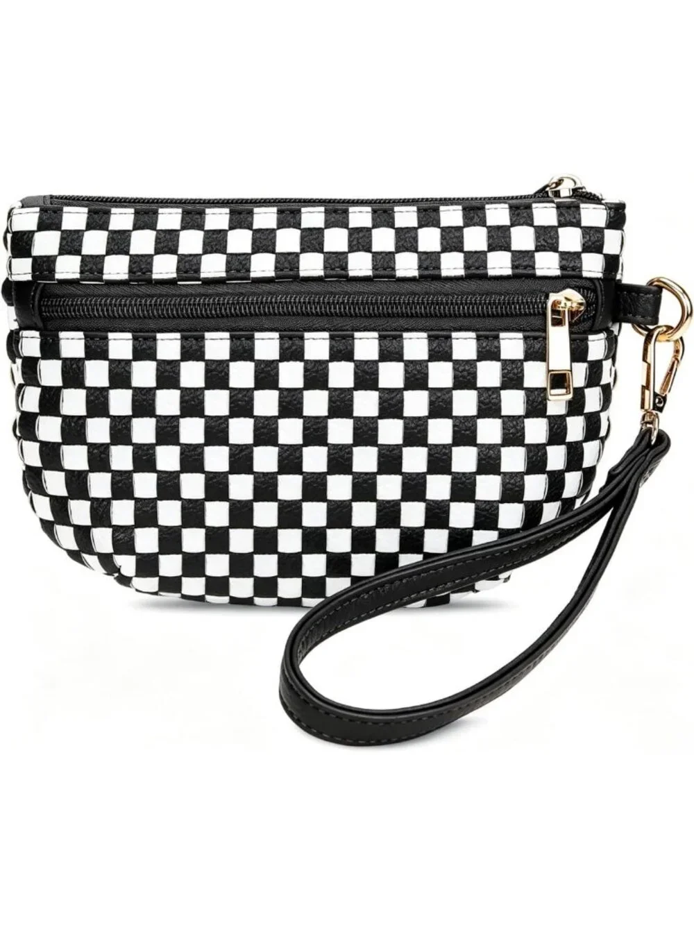 Vintage Crescent Wristlet Bag for Women, Stylish Pouch Wallet with Zip Closure